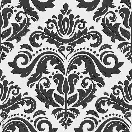 Seamless Oriental Pattern With 3D Elements