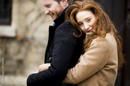 Young loving couple outdoor