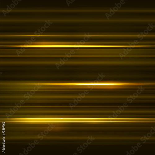 Abstract background. Motion yellow and gold horizontal lines. Ve