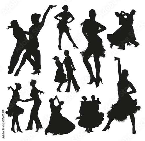 Ballroom dance silhouettes