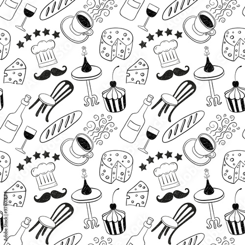 Cafe seamless background