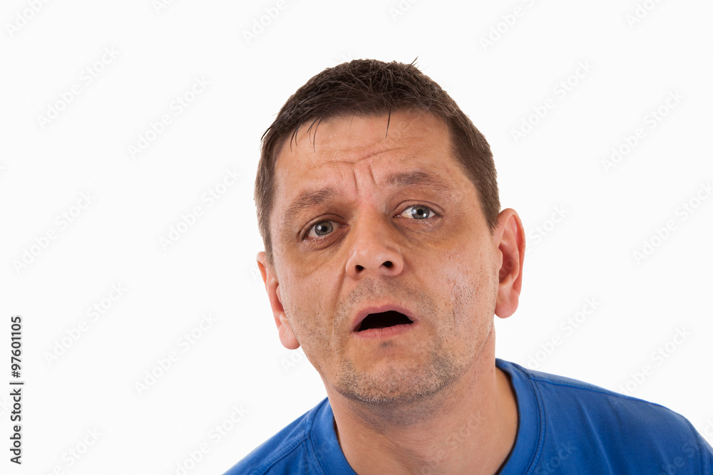 Fototapeta premium Portrait of a surprised man