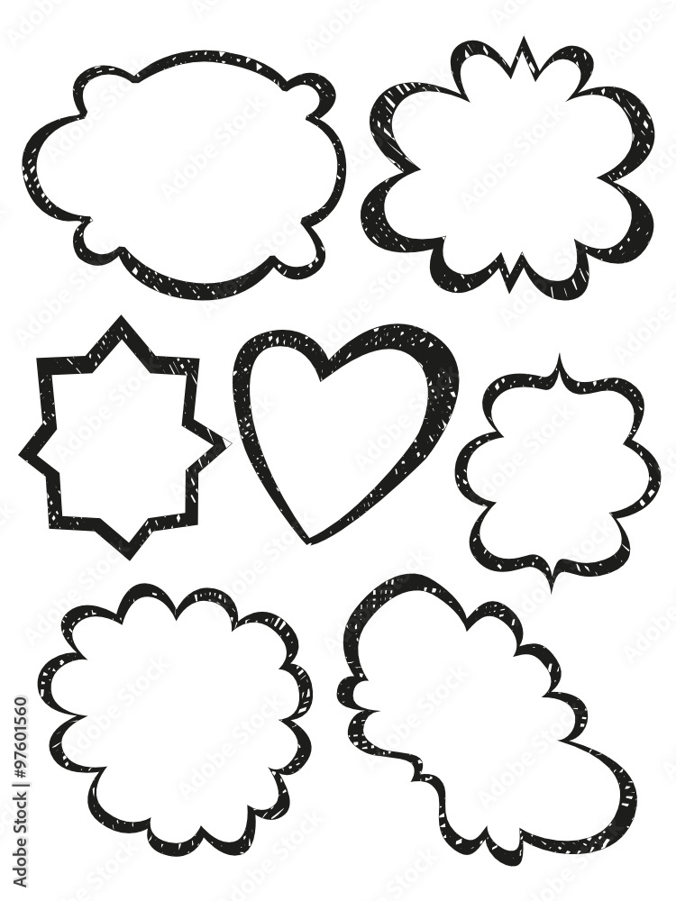 Set of hand drawn frames Set of hand drawn frames