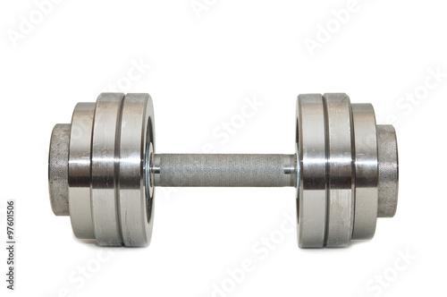 Large dumbbell on a white background