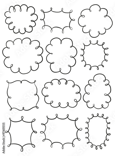 Set of hand drawn frames