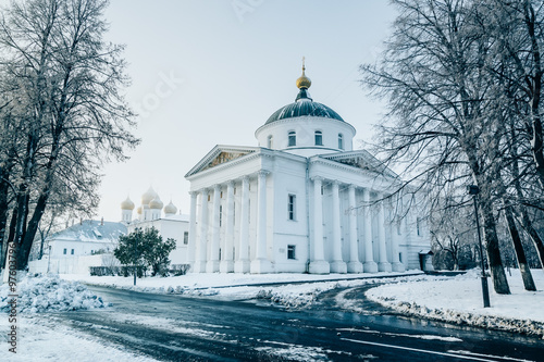 Old architecture. Ilyinsko Tikhon Church and Assumption Cathedral in Yaroslavl