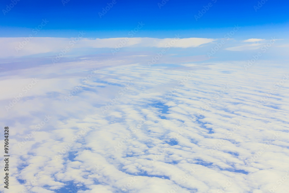 View on sky above clouds