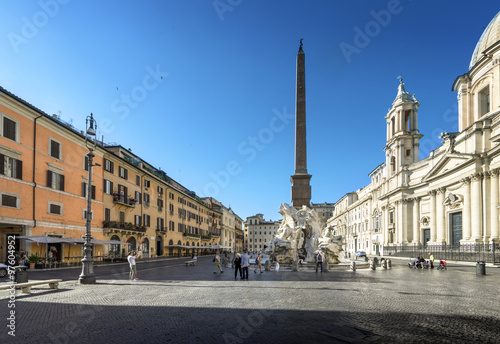 Piazza Navona in morning time, Rome. Italy
