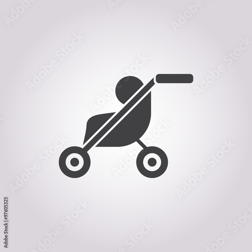 stroller icon on white background