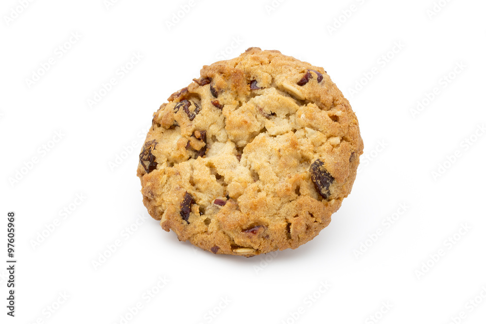 Oatmeal cookies with cranberries on a white background. Oatmeal cookies with cranberries on a white background.