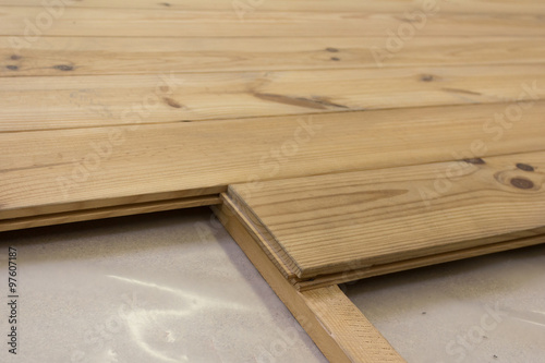 wooden floor, oak planks - board floor
