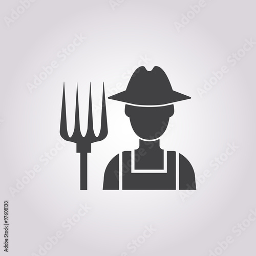  farmer icon on white background