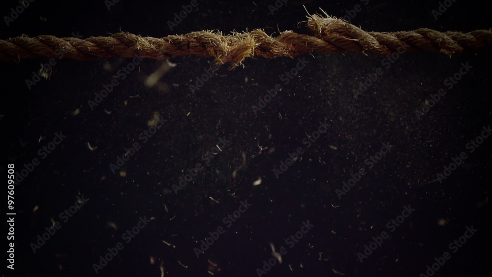 Tension of a Panic Attack Illustrated with Breaking Rope in Super Slow Motion