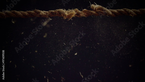 Tension of a Panic Attack Illustrated with Breaking Rope in Super Slow Motion