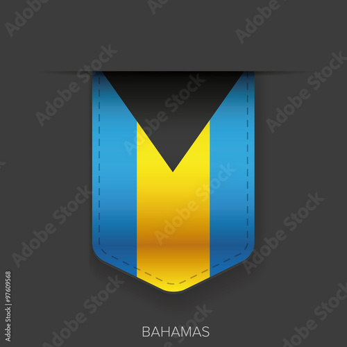Bahamas flag ribbon vector