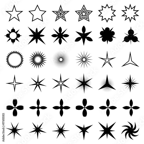 Vector set of sparkle lights stars. Sparkles with rays, explosion, fireworks. Sparkle and starburst symbols collection. Salute Burst. Stars.