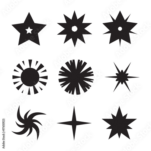 Sparkles and Starbursts set  star icons and logo collection.