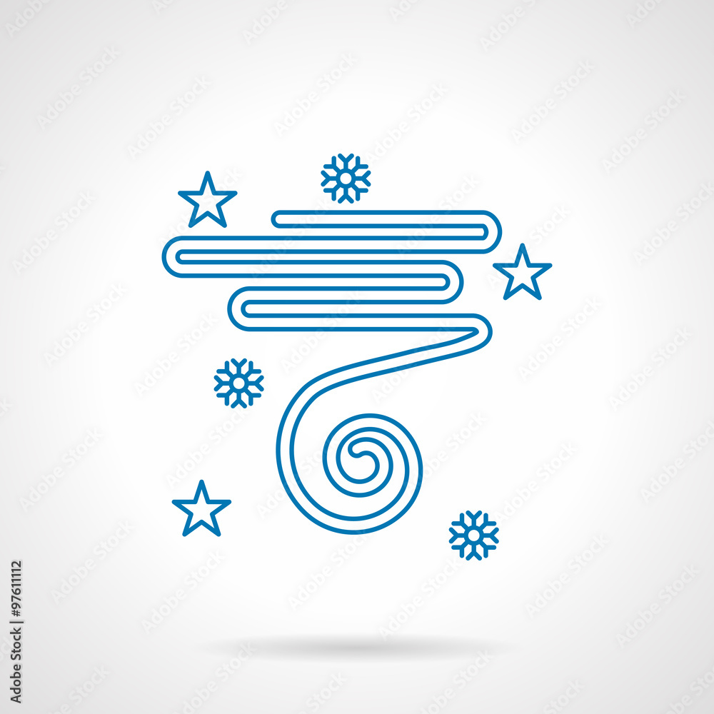 Obraz premium New Year party decor flat blue line vector icon