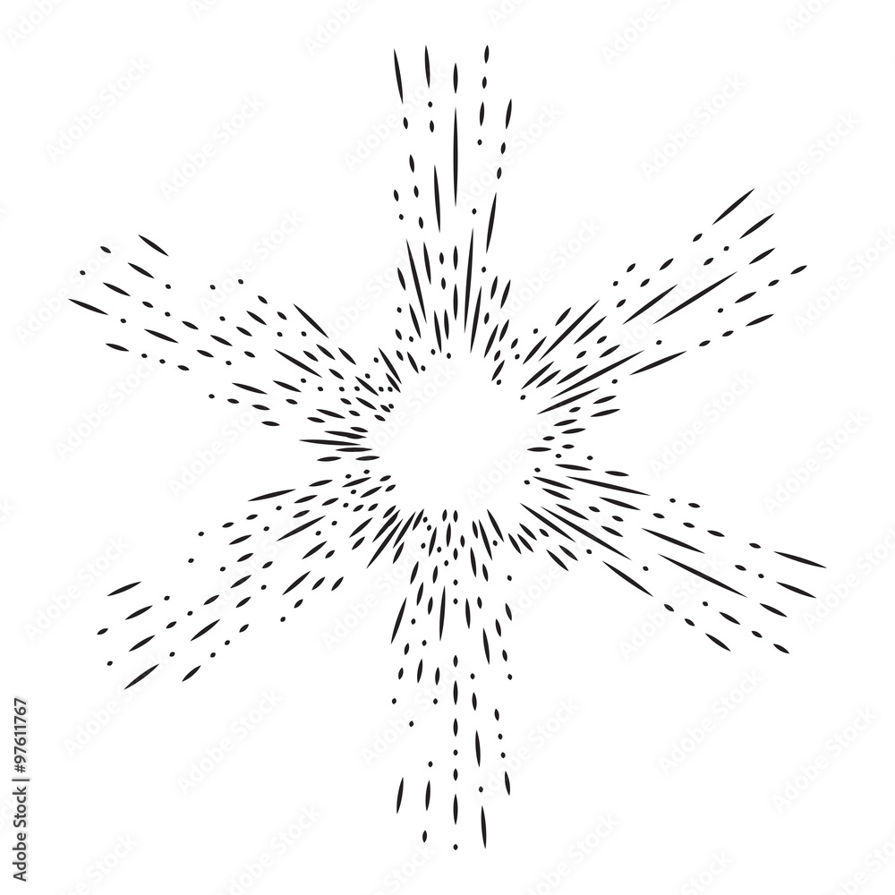 Obraz premium Vintage hand drawn sunburst vector illustration design element