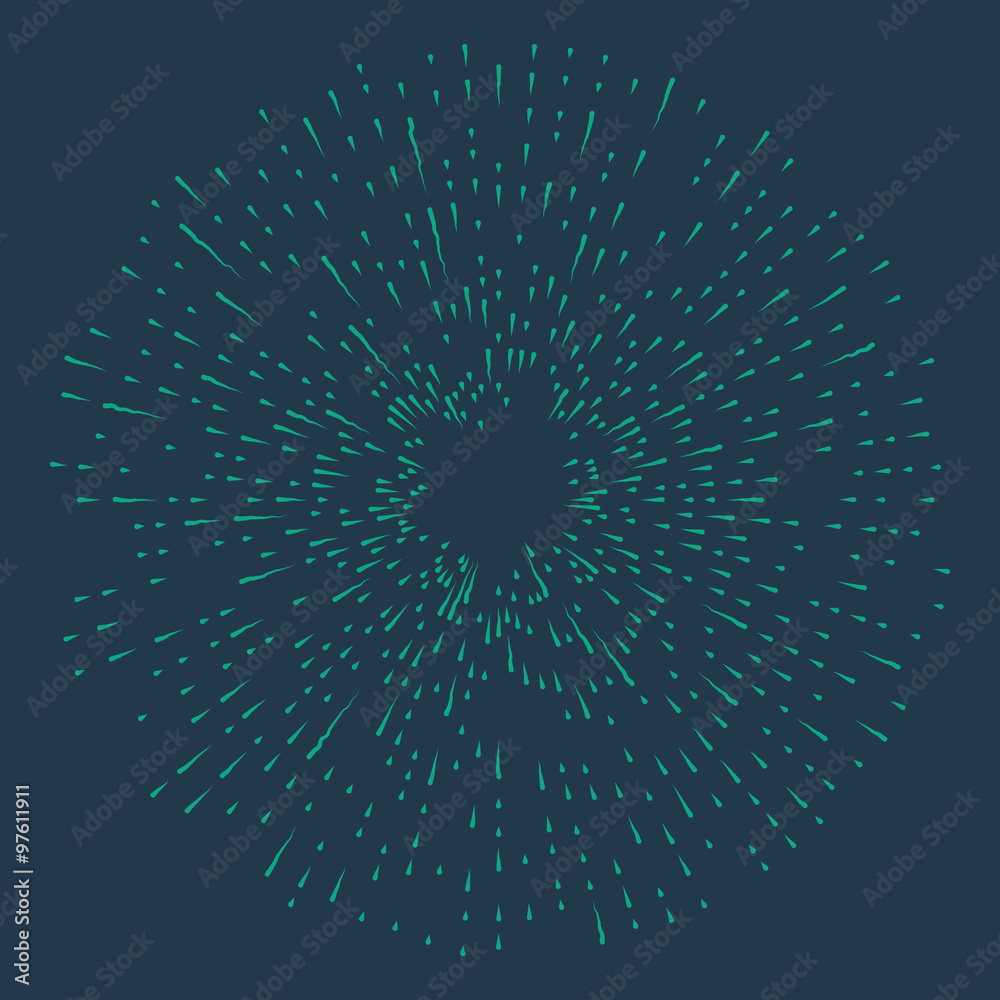 Obraz premium Vintage hand drawn sunburst vector illustration design element