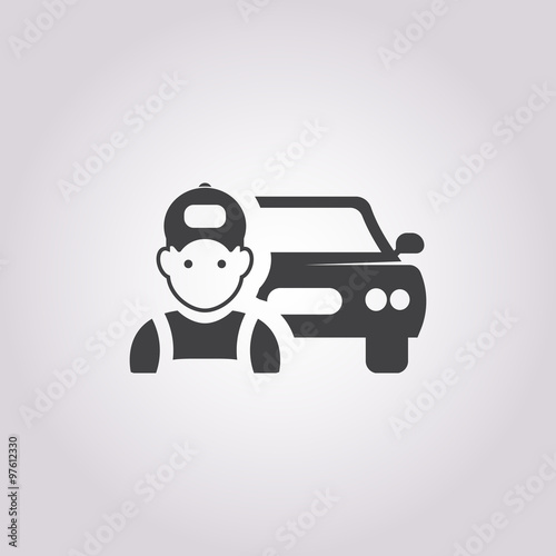 car mechanic icon on white background