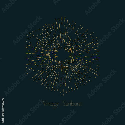 Isolated radial retro vector sun rays, vintage sunburst, badge and logotype design.