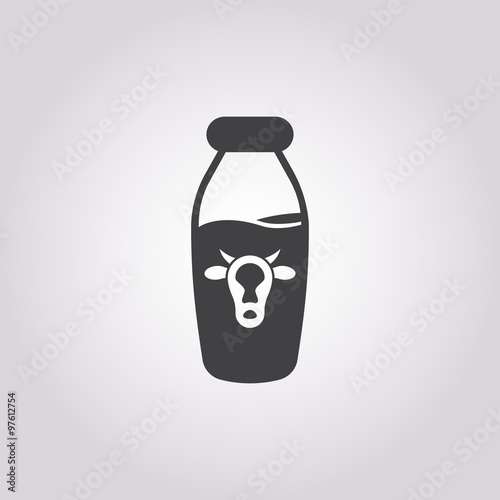  bottle of milk icon on white background