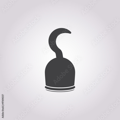 pirate hook icon on white background