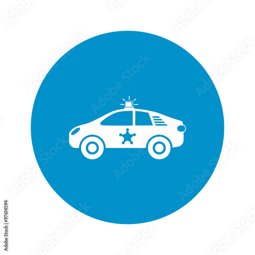police car icon on white background