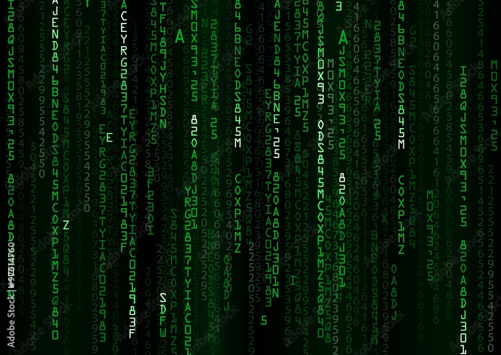 Technology binary background. Binary on green background
