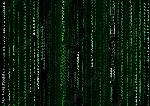 Technology binary background. Binary on green background 