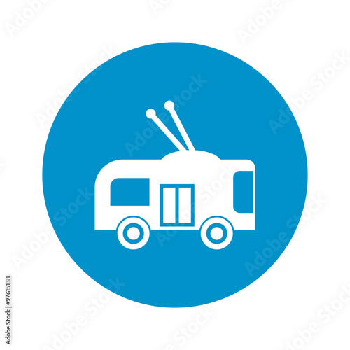 trolleybus icon on white background