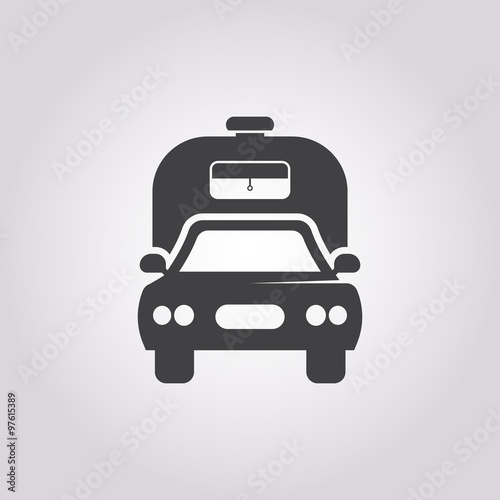 travel trailer icon on white background