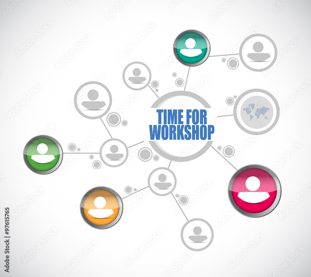 Time for workshop people diagram sign concept Time for workshop people diagram sign concept