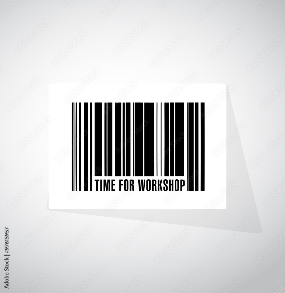 Time for workshop barcode sign concept Time for workshop barcode sign concept