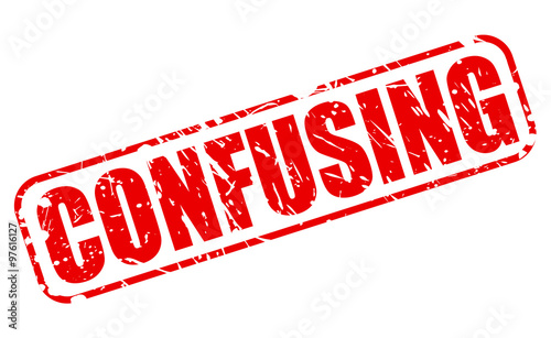 CONFUSING red stamp text