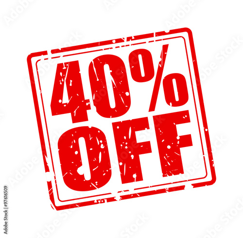 40% OFF red stamp text