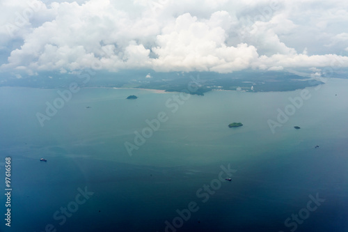 Aerial view of islands in sea, Costa Rica