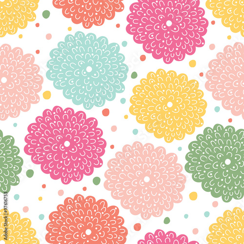 Vector seamless flower pattern background. Seamless pattern can be used for wallpaper, pattern fills, web page backgrounds, surface textures.