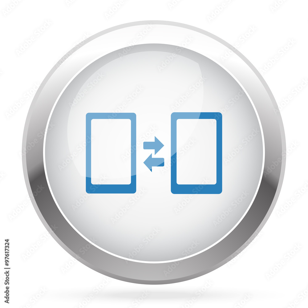 Blue Pairing icon on white glossy chrome app button