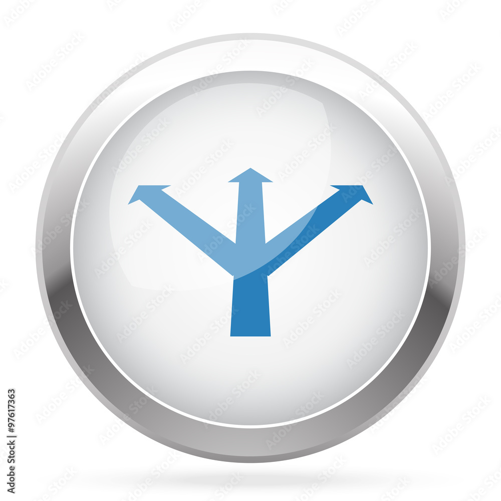 Blue Strategy icon on white glossy chrome app button Blue Strategy icon on white glossy chrome app button