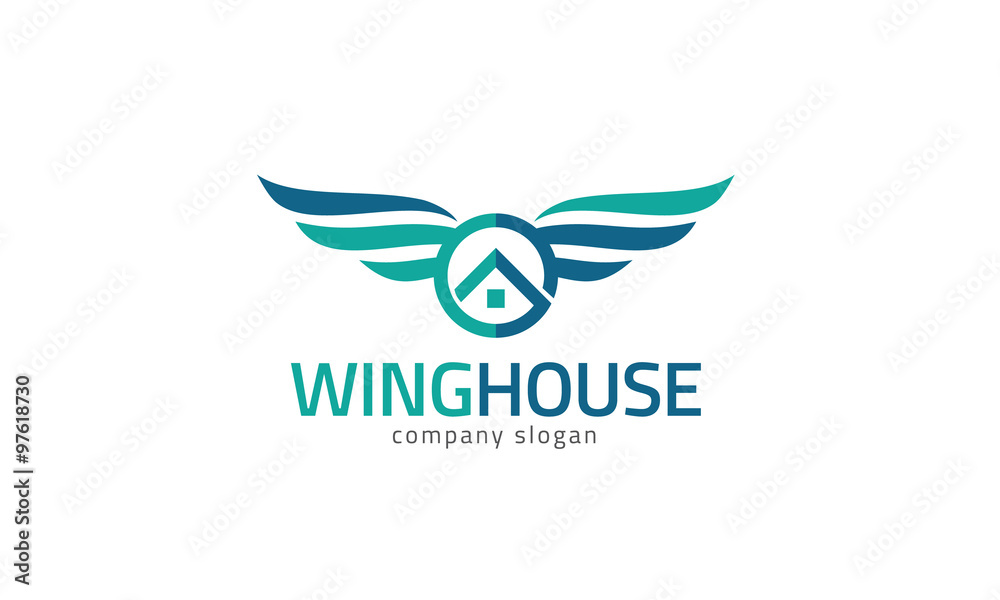 Wing House Logo vector de Stock Adobe Stock