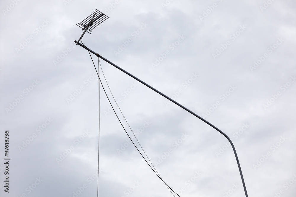 Fototapeta premium bending tv antenna pole
