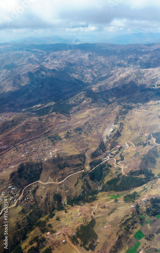 Aerial view of Andes mountains, Peru