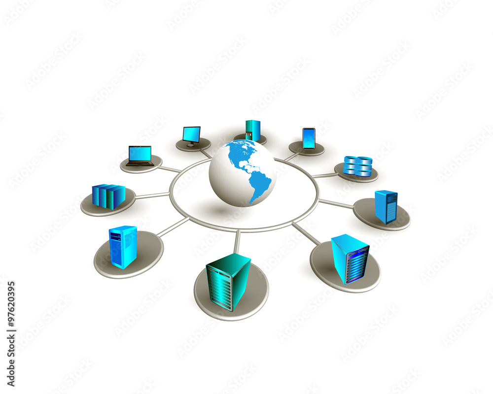 custom made wallpaper toronto digitalConcept of Global system integration. This image illustrates, how different enterprise business servers are connected each other and accessed worldwide through mobile, web, desktop applications