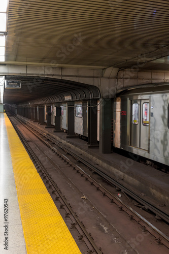 Fototapeta Naklejka Na Ścianę i Meble -  Train at subway station, Toronto, Ontario, Canada