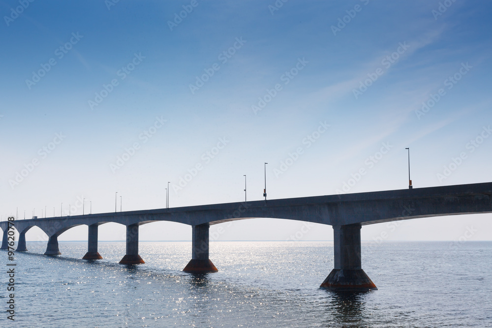 Confederation Bridge connecting Prince Edward Island to New Brunswick across the Northumberland Strait, Canada Confederation Bridge connecting Prince Edward Island to New Brunswick across the Northumberland Strait, Canada