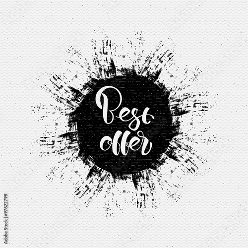 The best offer  lettering on the ink blot
