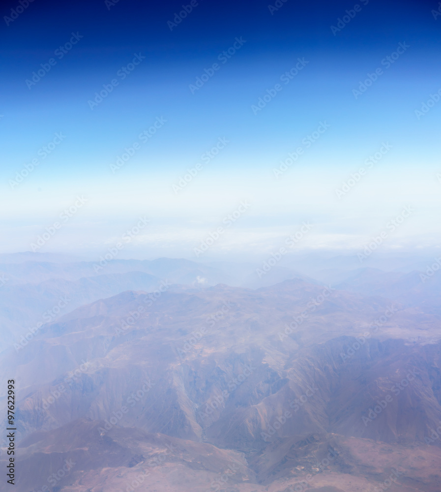 Aerial view of Andes mountains