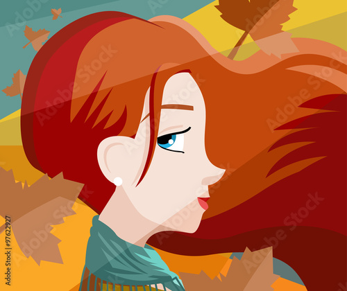 mujer en otoño